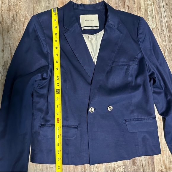 Maison Scotch Double Breasted Blazer SZ 2 Navy Blue Anchor Buttons Classic GUC - Picture 9 of 10